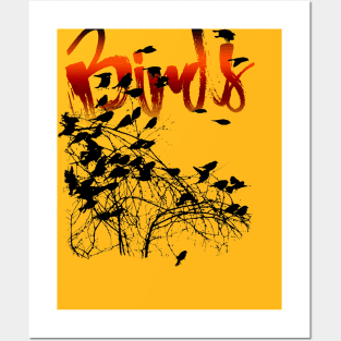 Birds silhouette Posters and Art